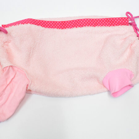OP Body mit Hinterbeinen aus Frottee Rose