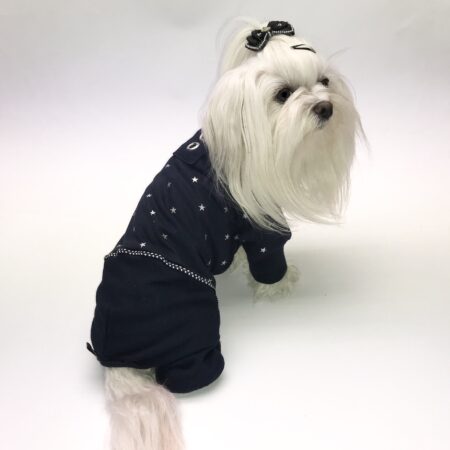 Pyjama  * DARKBLUE SILVERSTAR  für Hunde Restposten
