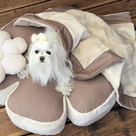 RIESEN BLUME BEIGE / BRAUN Hundebett Limited Edition