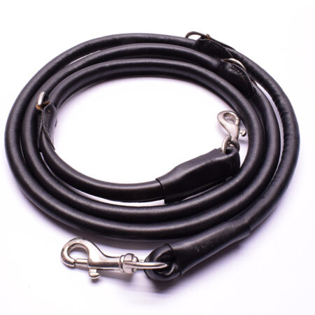 Rundlederleine,Büffelleder 2,10 m Lang, Durchmesser 12 mm Chrom