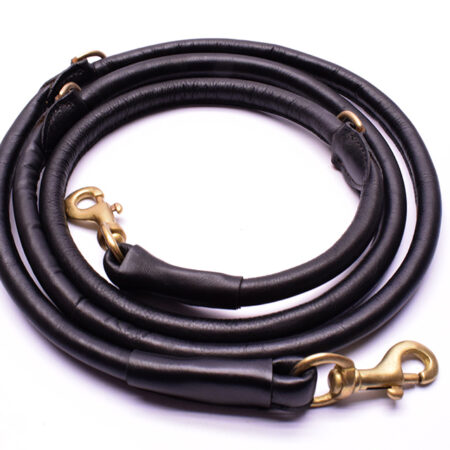 Rundlederleine,Büffelleder 2,10 m Lang, Durchmesser 12 mm Messing