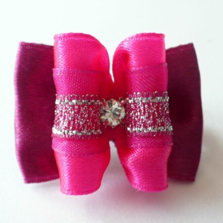 Schleife Exclusive BIG PINK SILVER STRASS