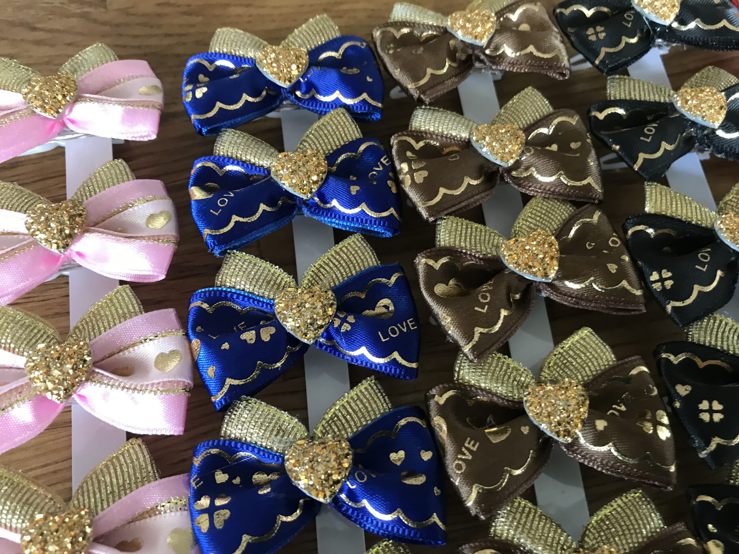 Schleife ,Spange GOLD HEART farben Wahl