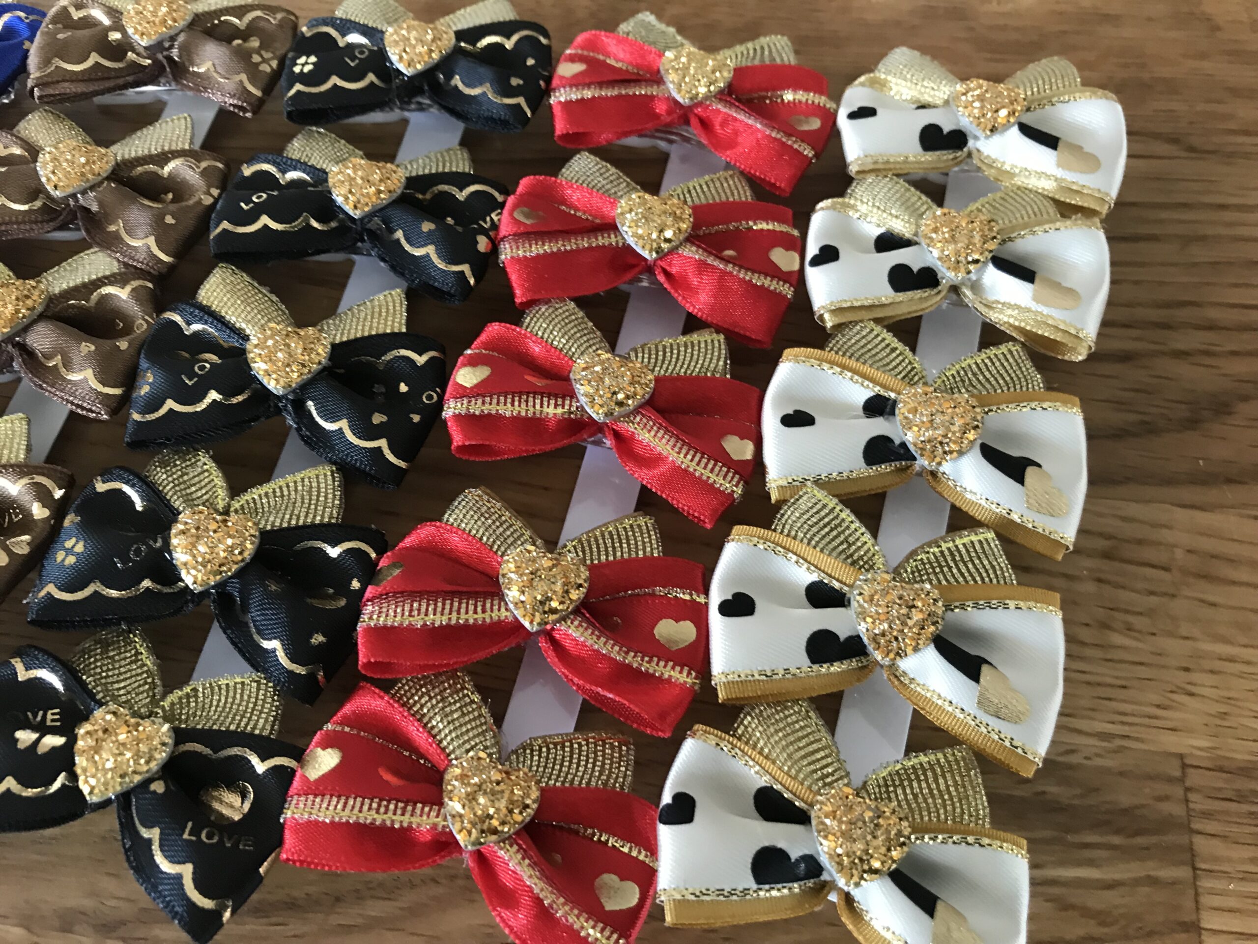 Schleife ,Spange GOLD HEART farben Wahl