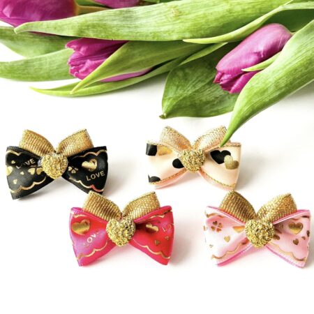 Schleife ,Spange GOLD HEART farben Wahl