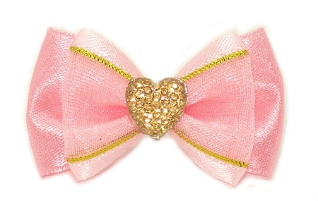 Schleife ,Spange ROSA HERZ