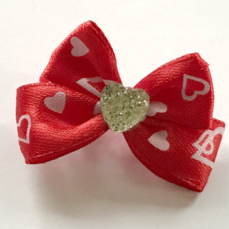 Schleife Spange HERZ ROT