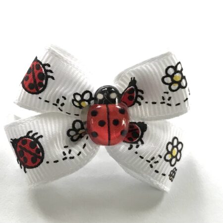 Schleife auf Gummiring  Marienkäfer