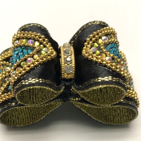 Schleife für Ausstellung SCHWARZ -GOLD-TÜRKIS