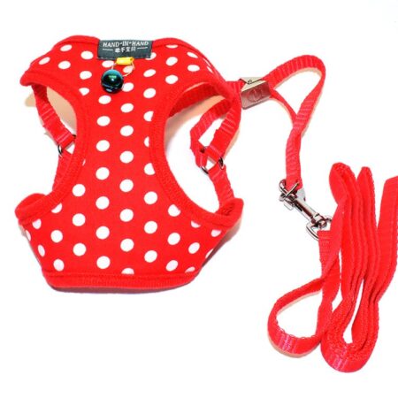 Softgeschirr SET mit Leine DOTS RED auch Welpen