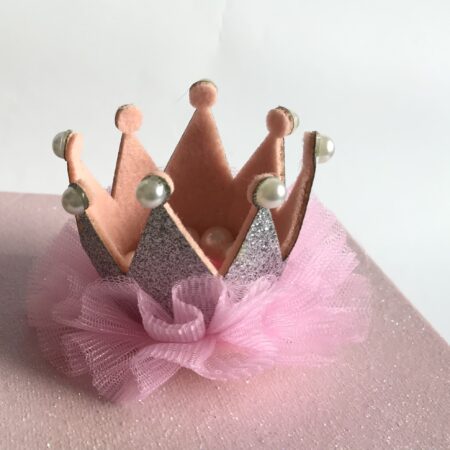 Spange BIG Krone Rose Silber