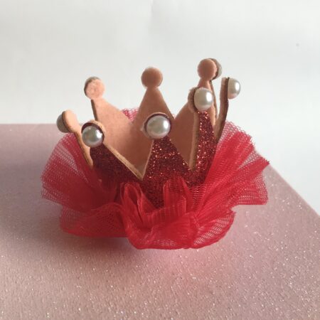 Spange BIG Krone ROT