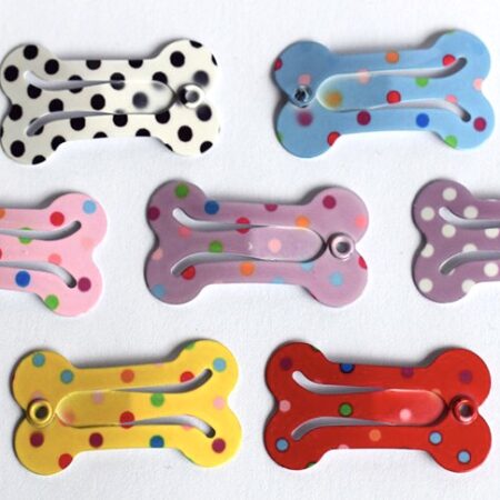 Spange KLIPP KNOCHEN DOTS Haarspange Metall Clip