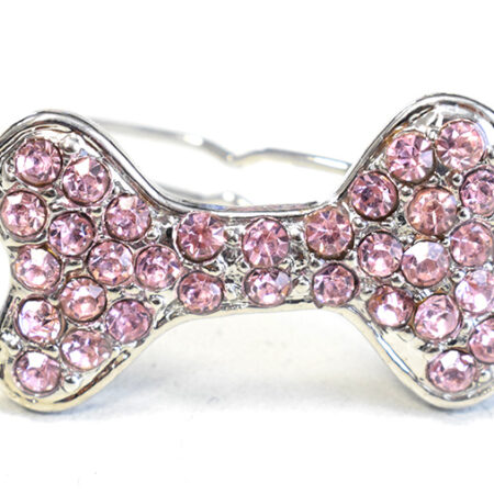 Spange``BONE `` PINK  mit Strasssteinen