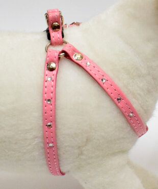 Strassgeschirr mit Klick aus Ziegenleder ROSE