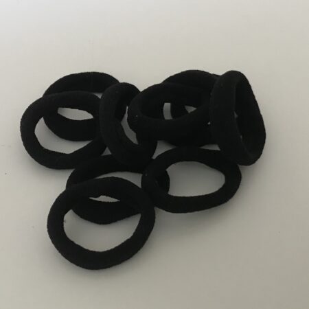 Zopfgummiringe aus Frottee BLACK