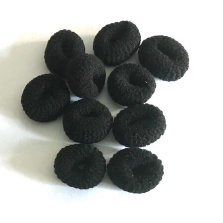Zopfgummiringe aus Frottee schwarz 1,5 cm